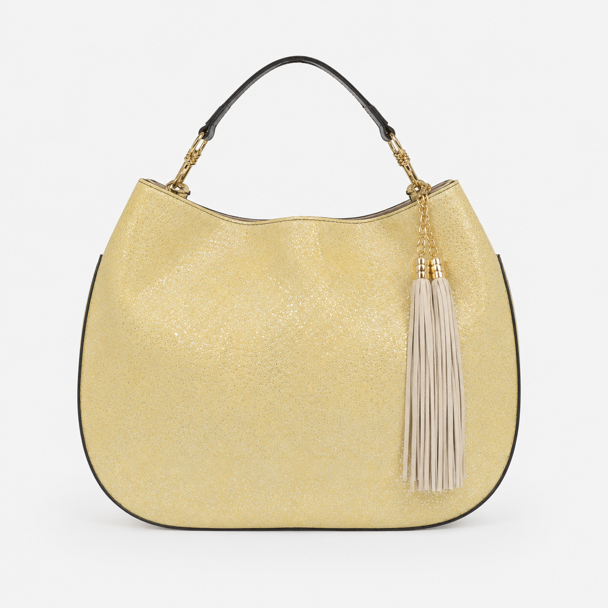 Lily handbag in Limoncello handcrafted in Italy featuring iridescent Italian leather