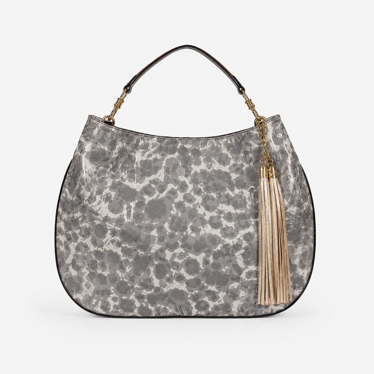 Lily handbag in Petal Kiss handcrafted in Italy featuring iridescent Italian leather and tassel detail